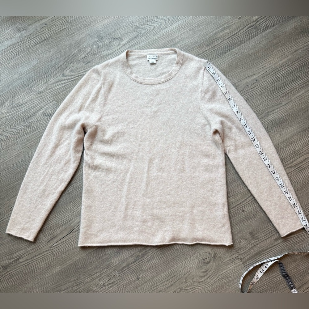 J.Crew Cashmere Crewneck Sweater Beige Lightweight Classic Size S